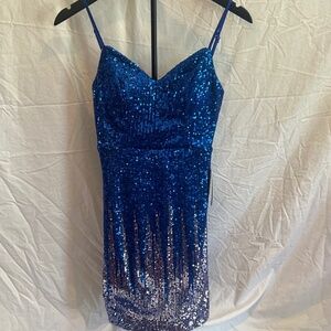 NWT Pear Culture blue sequin dress